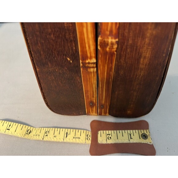 Wooden Vintage Unique Handbag With Metal Latch Purse - Picture 9 of 12